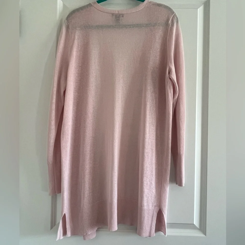 Halogen Linen Blend Open Long Cardigan Women’s Size Large - Picture 7 of 12